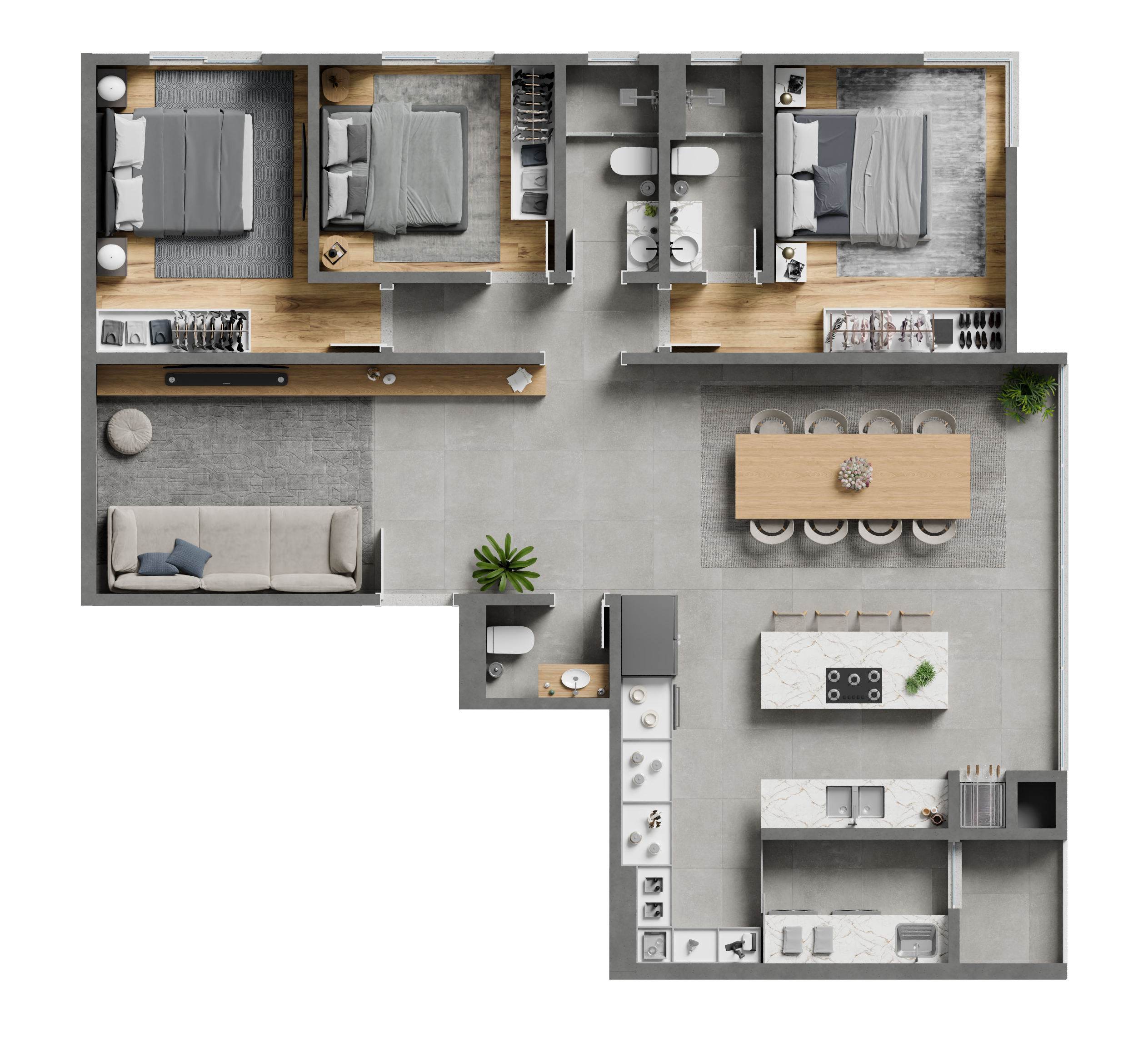 Planta Tipo 02 — 119 m²